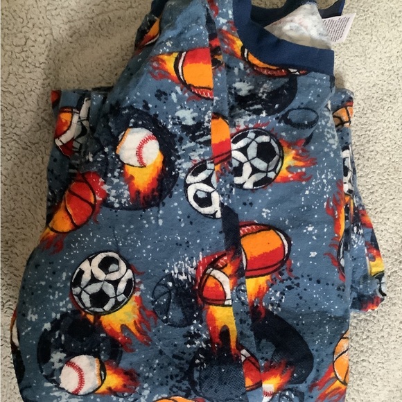 🍉Dream waves Boy’s PJs EUC flannel all over sporty print ribbed cuffs, XL 14 - Picture 5 of 7